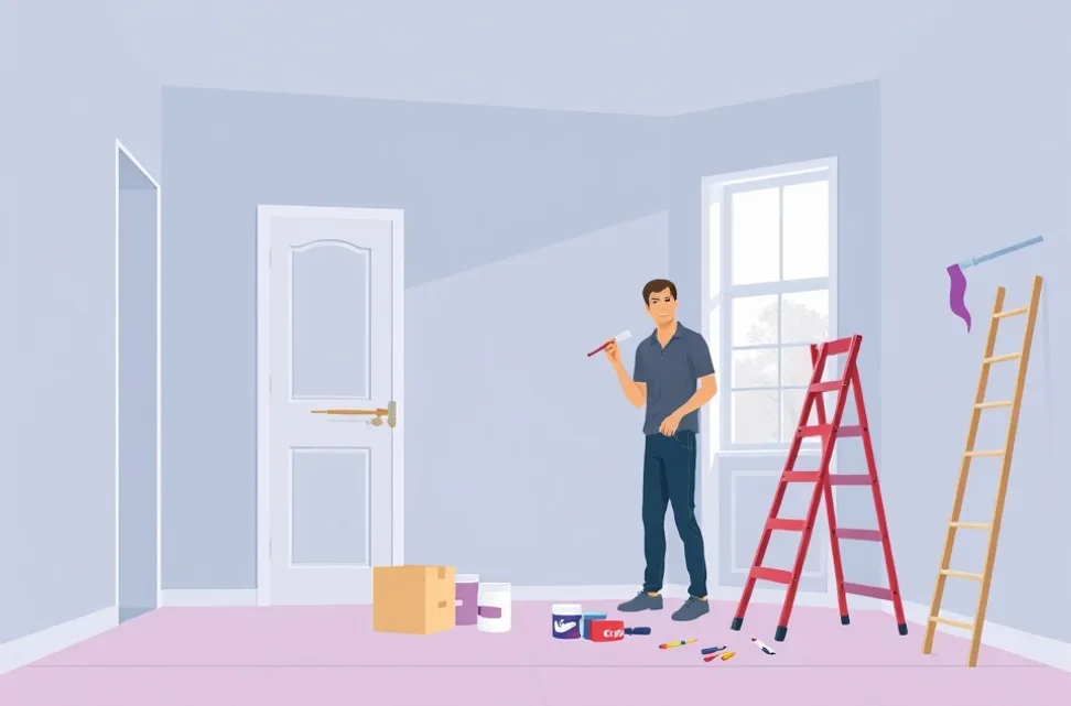 Intérieur rénové après travaux de peinture à Castelginest