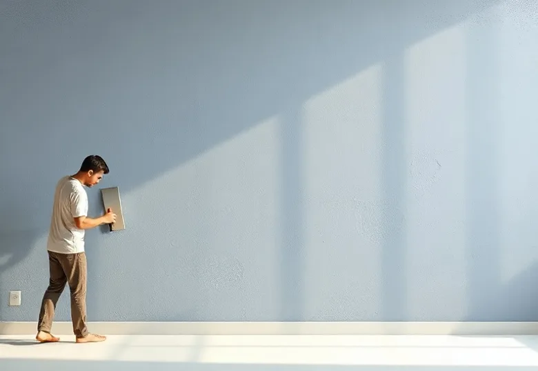 Application d'un enduit décoratif à la lisseuse sur un mur